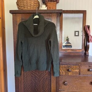 Market & Spruce Dark Green Cowl Neck Sweater